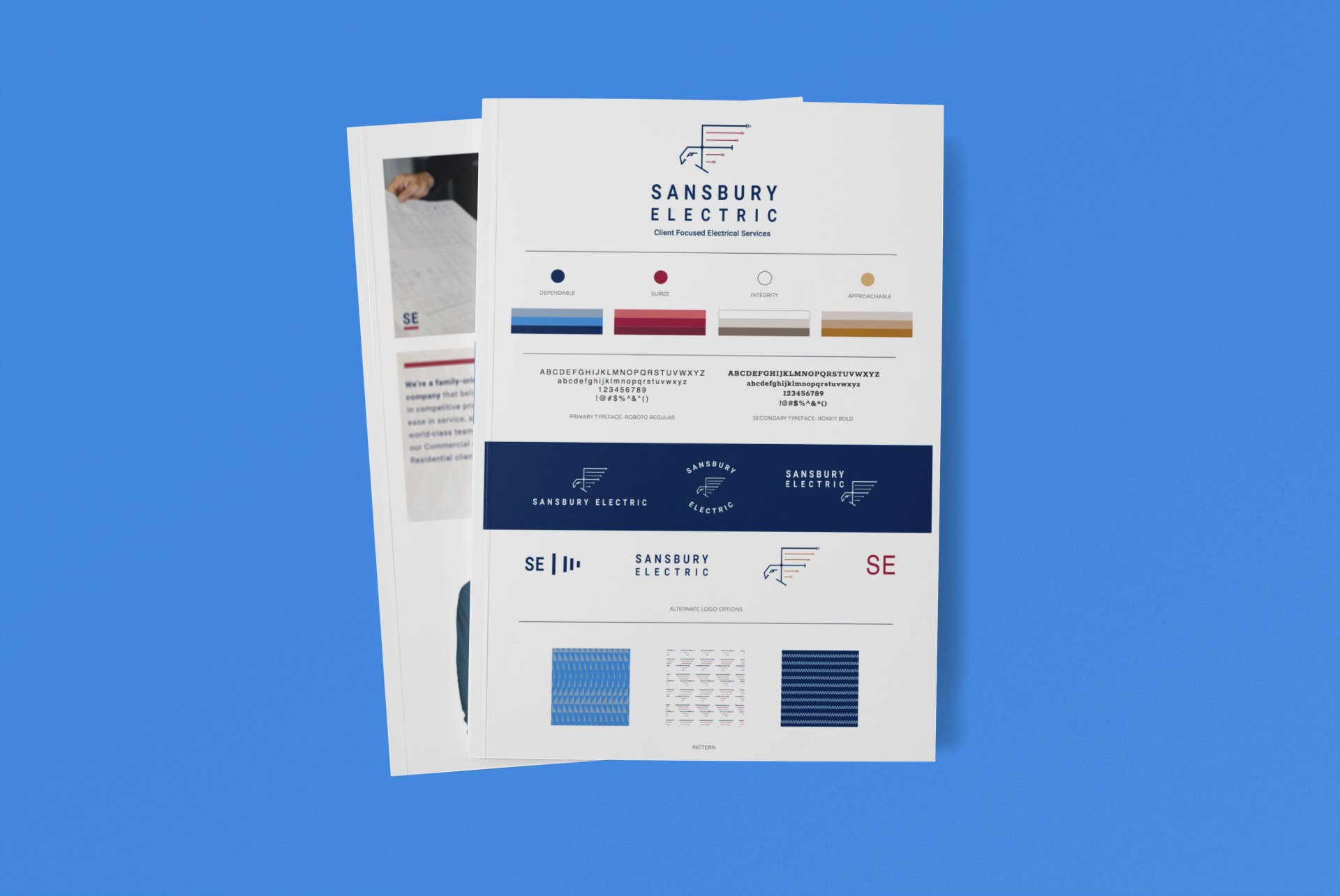 portfolio example of sansbury-electric brand guide